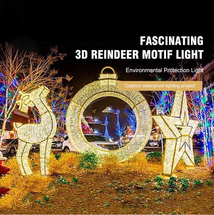 Custom CE Standard Outdoor Decoration Street Pole Christmas LED Motif Lights