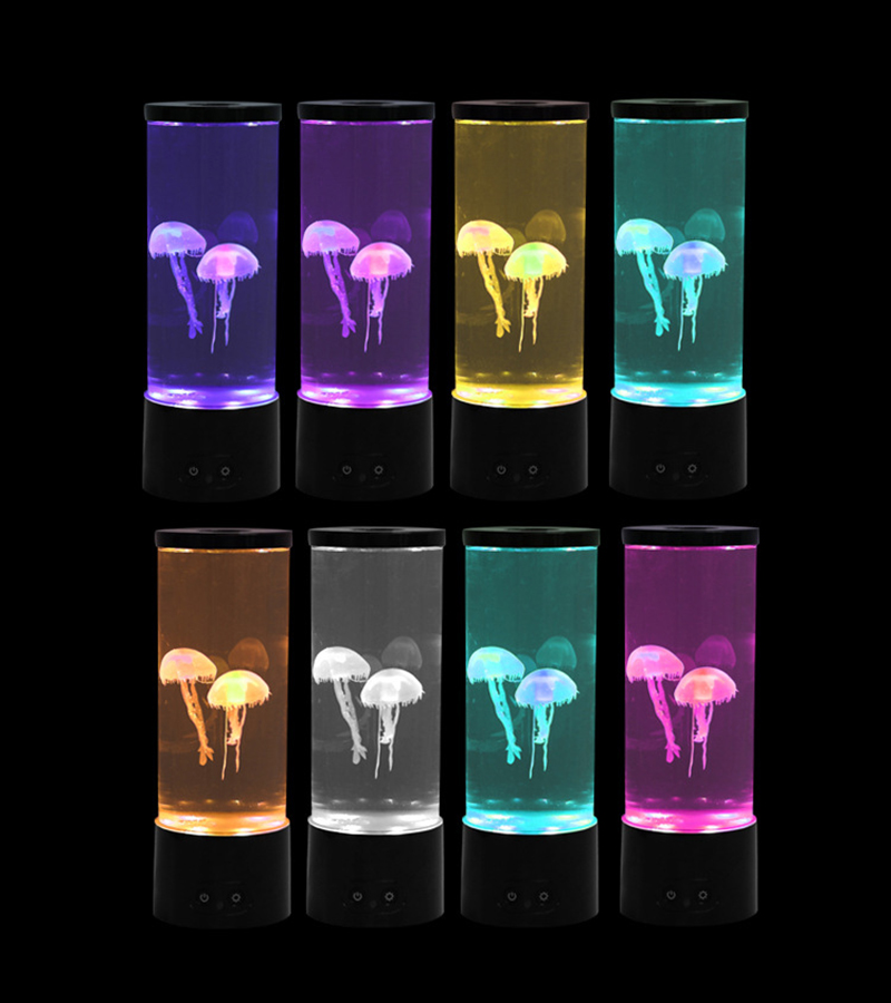 Jelly Fish Tank Aquarium Mood Lamp LED Desktop Jellyfish Lava Lamp with Color Changing Light Effects