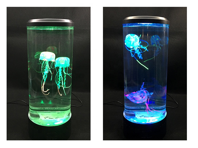 Jelly Fish Tank Aquarium Mood Lamp LED Desktop Jellyfish Lava Lamp with Color Changing Light Effects