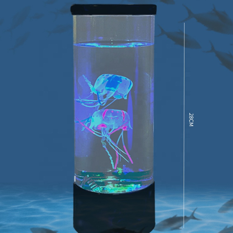 Jelly Fish Tank Aquarium Mood Lamp LED Desktop Jellyfish Lava Lamp with Color Changing Light Effects