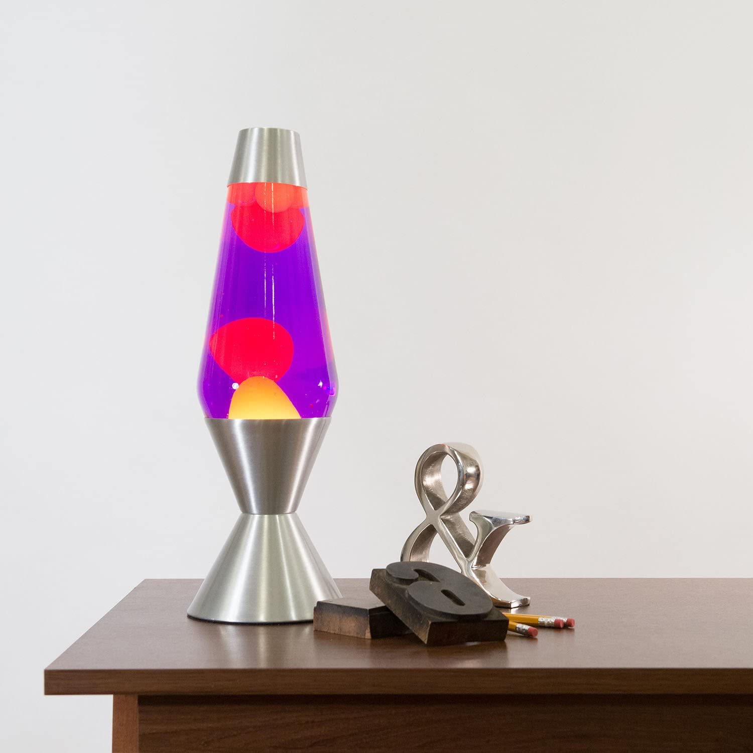 Glass Wax 30W Bottle Aluminum Base Clear Liquid Mini Rocket LED Lava Lamp LAV1300picture2