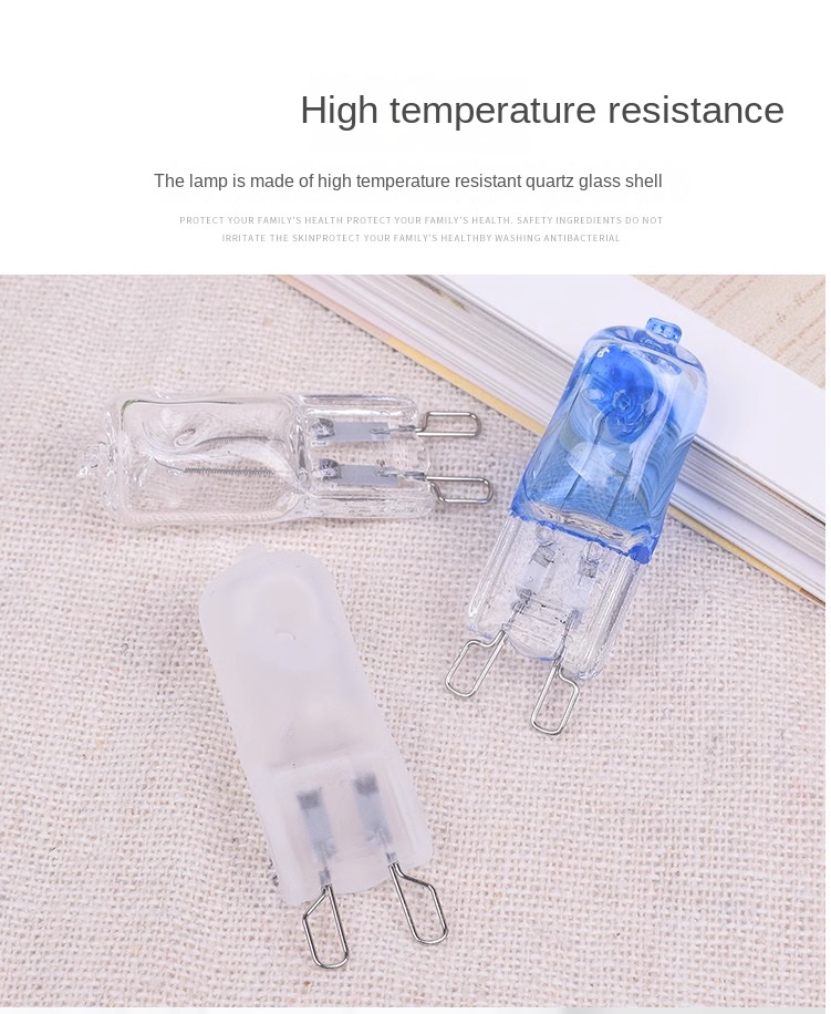 G9 Halogen Lamp Bead 220V 25W 40W 60W Pin Frosted Light Source Oven Bulb Explosion-Proof High Temperature 500 Glass Material