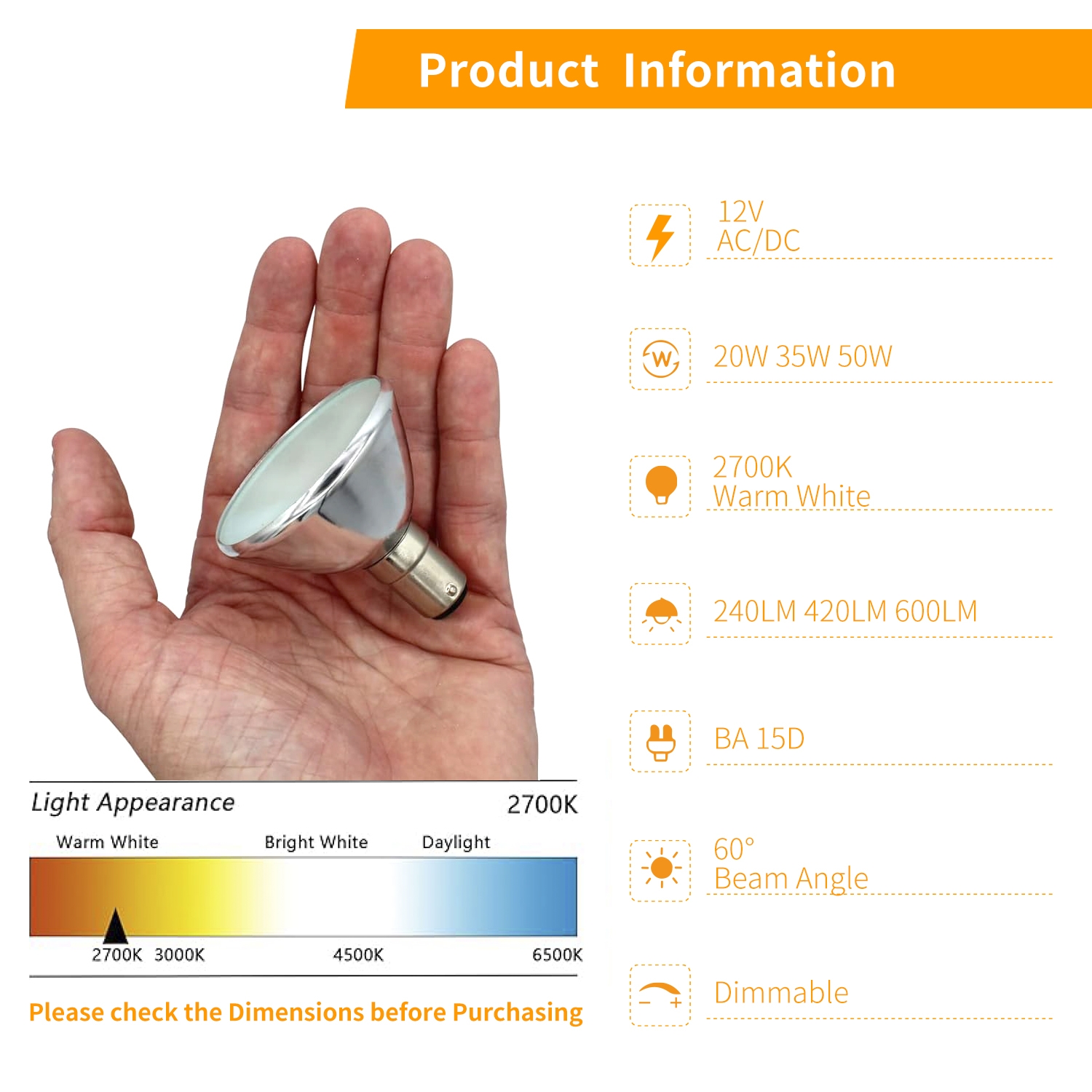 Factory Price 12V 20W 35W 50W AR56 Dimmable BA15D Halogen Bulb for Residential Lighting Warm White Light Halogen Lamp, HAL-AR