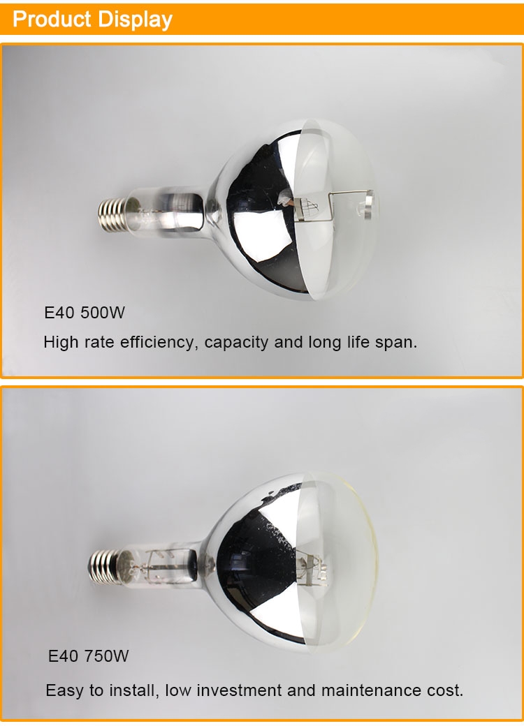 High Quality 500W E40 Energy Saving Boat  Mercury Vapor Lamp Marine Reflector Blended-Lighting Competitive HID-BHRF or HRF Price
