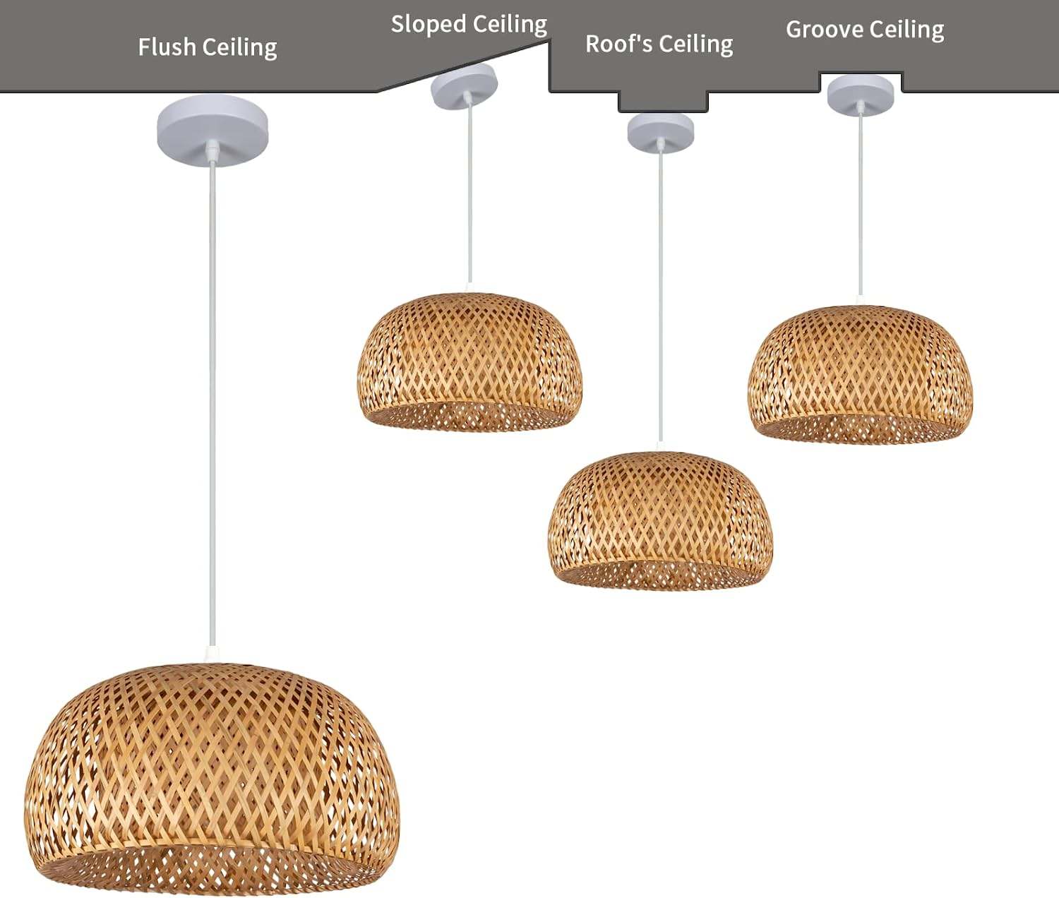 Handmade Rattan Hang Light Chinese Style Lantern Woven Bamboo Pendant Lamp CNS100picture2