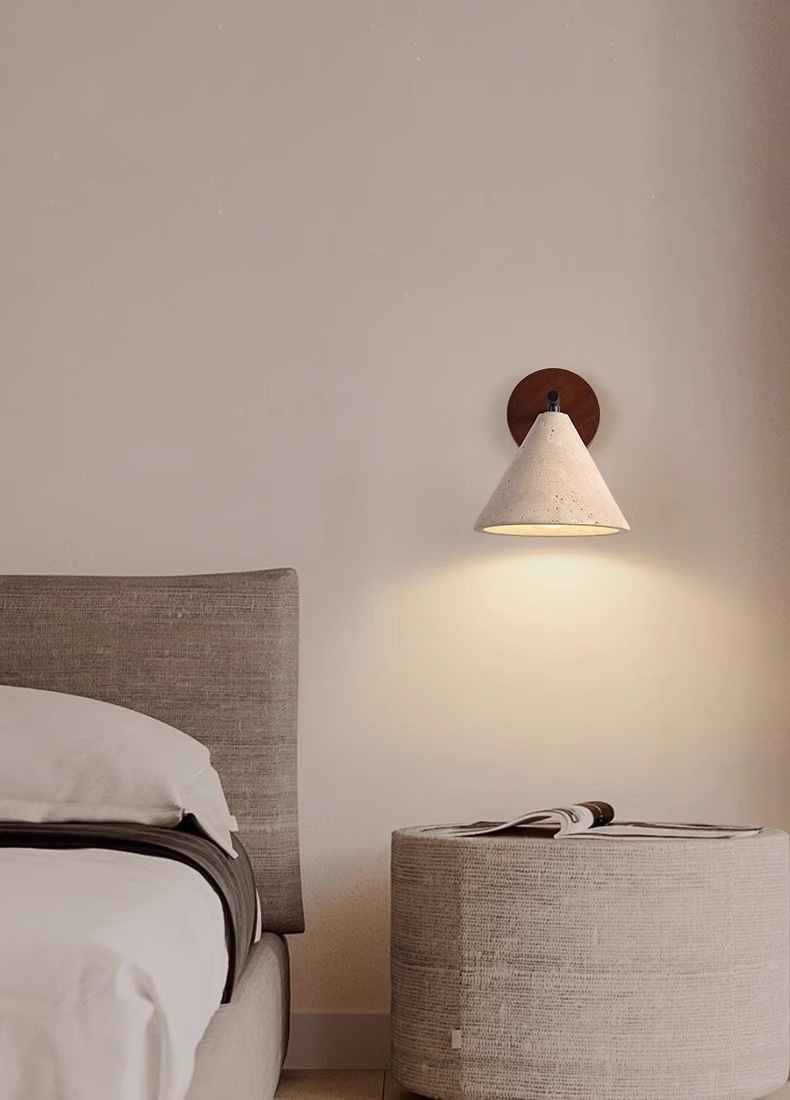Yellow Cave Stone Wall Lamp Medie<i></i>val Cream Wabi-Sabi Style LED Retro B&B Staircase Entrance Decorative Lamps for Bedroom Bedside