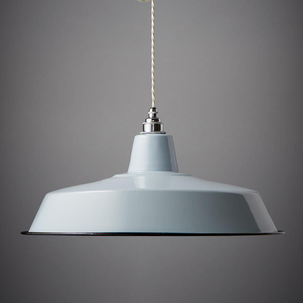 7.2-18 Nostalgia Lights Classic Enamel Shade Gray Pendant Light