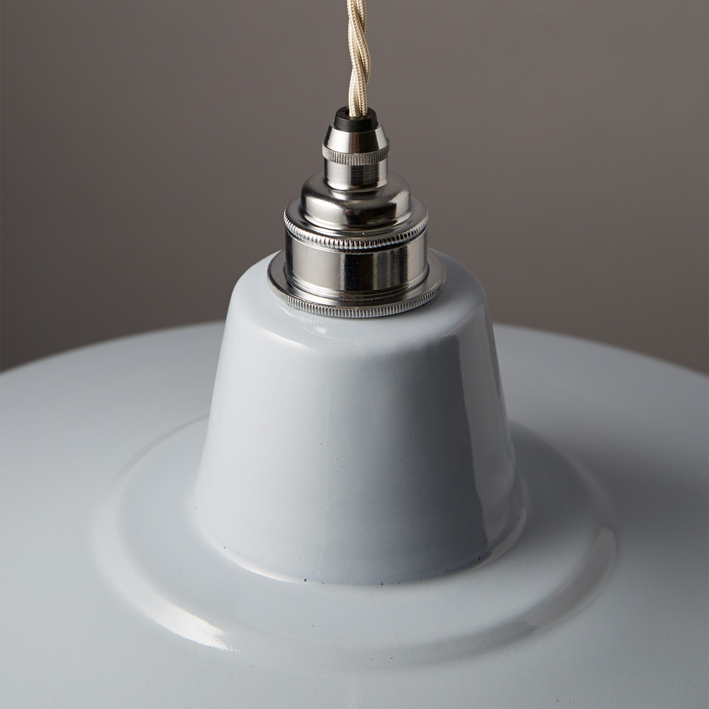 7.2-18 Nostalgia Lights Classic Enamel Shade Gray Pendant Light