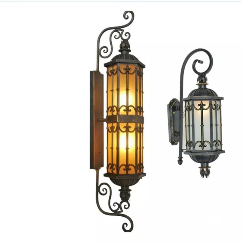New European-style Outdoor Lighting Wall Mounting Die Cast Aluminum Material Antique Retro Waterproof Hot Garden Courtyard Lamp