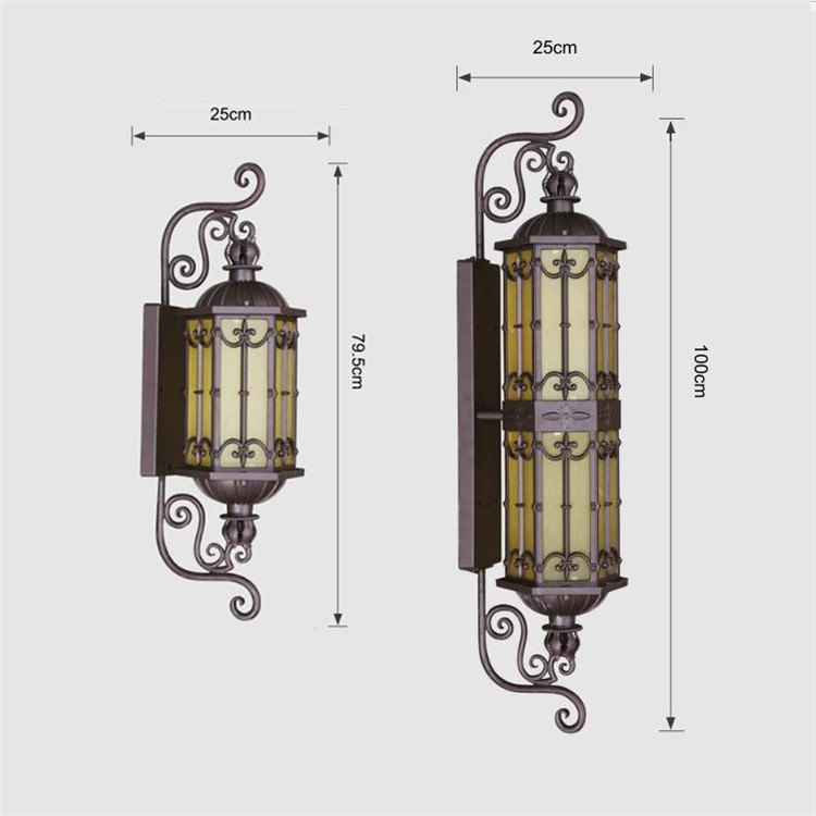 New European-style Outdoor Lighting Wall Mounting Die Cast Aluminum Material Antique Retro Waterproof Hot Garden Courtyard Lamp