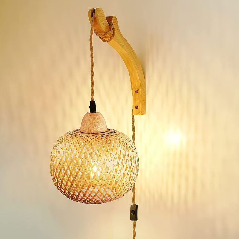 Japanese-Style Bamboo Wood Art Ceiling Lamp JPS200picture3