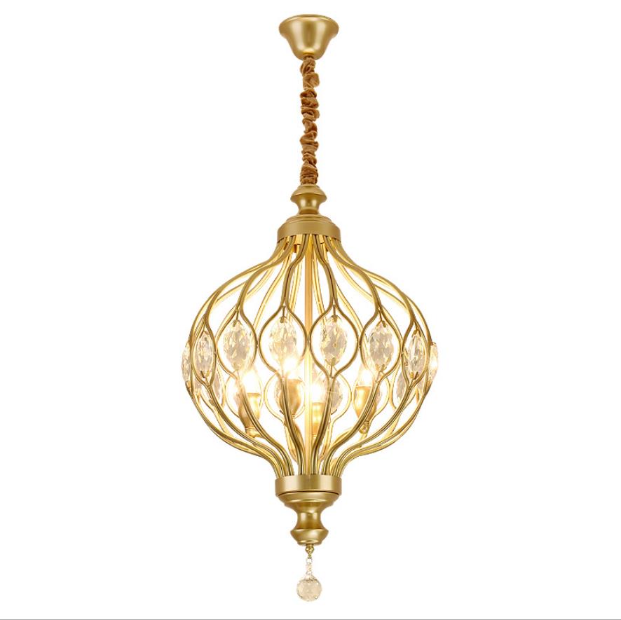 New Decoration Chandelier Latest European Style Iron and Crystal LED Pendant Lighting Lamp