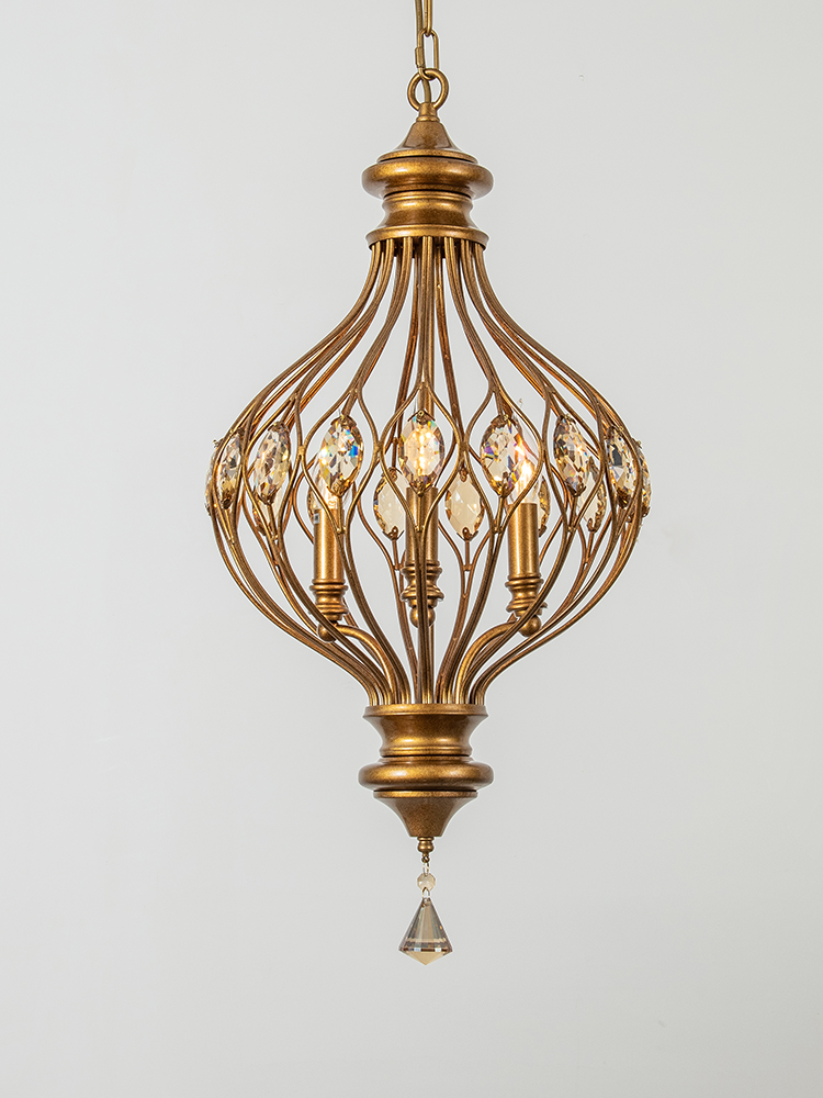 New Decoration Chandelier Latest European Style Iron and Crystal LED Pendant Lighting Lamp
