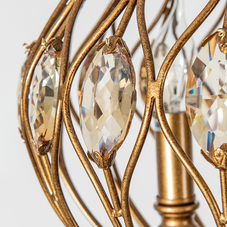 New Decoration Chandelier Latest European Style Iron and Crystal LED Pendant Lighting Lamp