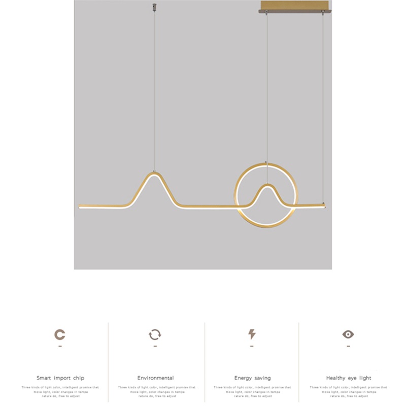 Gold Co<i></i>ntemporary Nordic Creative Decoration LED Fixture for Home Living Room Pendant Lights