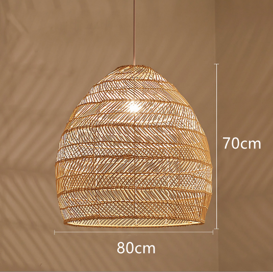 Japanese Pastoral Style Hand Woven Rattan Decorative Hanging Light Small Drop Light JPS500picture3