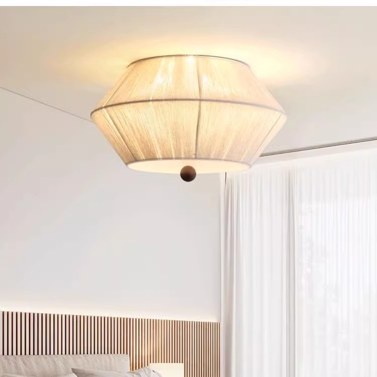 Japanese Solid Wood Antique Woven Paper Rope Ceiling Lamp JPS800picture3