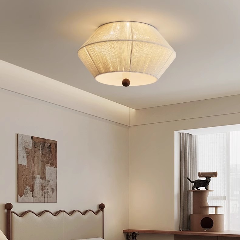 Japanese Solid Wood Antique Woven Paper Rope Ceiling Lamp JPS800picture4