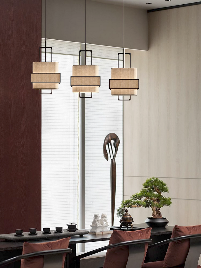 Chinese Style Fabric Restaurant Pendant Light CNS500picture2