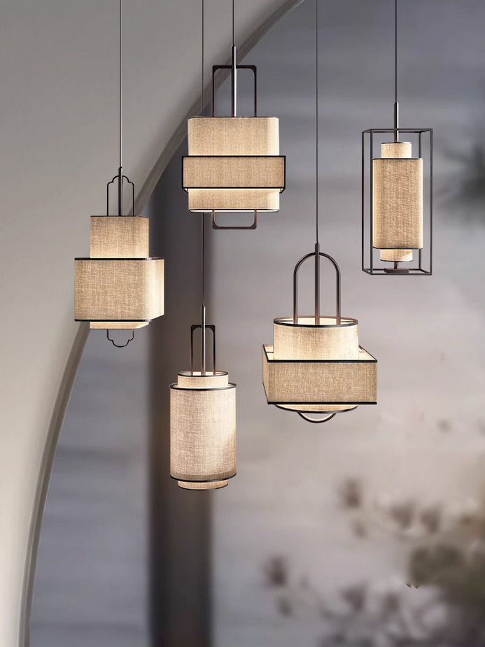 Chinese Style Fabric Restaurant Pendant Light CNS500picture4