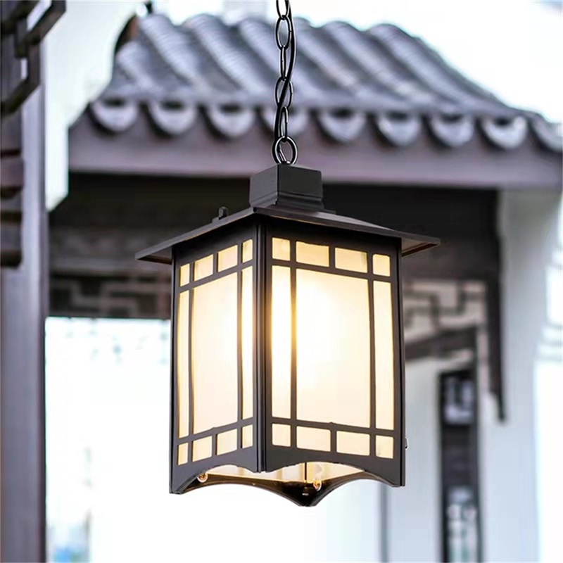 Classical LED Chandelier Lamps Waterproof for Lawn Garden Corridor Decoration Outdoor Pendant Light