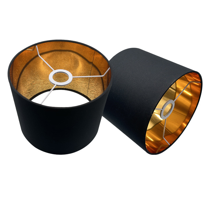 Nordic Large Inner Linings Golden PET Lamp Shade Cylinder Lampshades LCS130