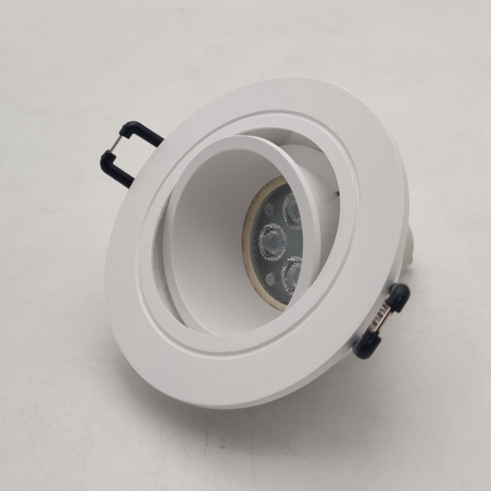 Plastic Downlight Housing Cover GU10 Round LED Module Spot Light Holder Fixed Recessed Led Downlight f<i></i>rame