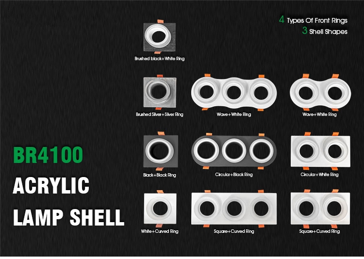 Modern Acrylic LED Embedded Spotlight with f<i></i>rame Lamp Housing for Indoor Light Covers