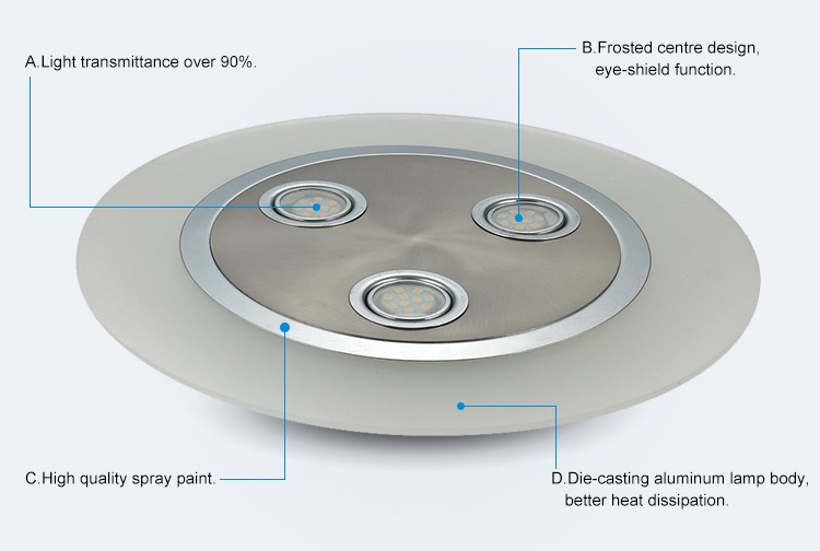 Factory Direct Sale Indoor Decorative Aluminum 6W 9W 12W 15W 18W 24W Hotel Led Panel Light
