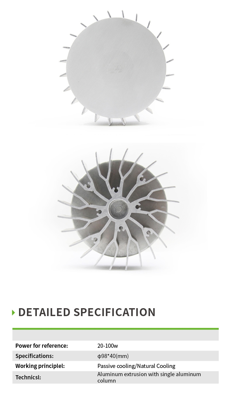 20-100W Aluminium Profile Heat Sinks for LED Lighting Ceiling Lights Heatsink Type