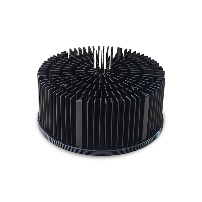 Custom Led High Power Cob Round Amplifier Heatsink Big Black Aluminum Heat Sink HS600