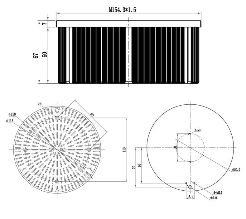 Custom Led High Power Cob Led Light Round Amplifier Heatsink Big Black Aluminum Heat Sink for Led