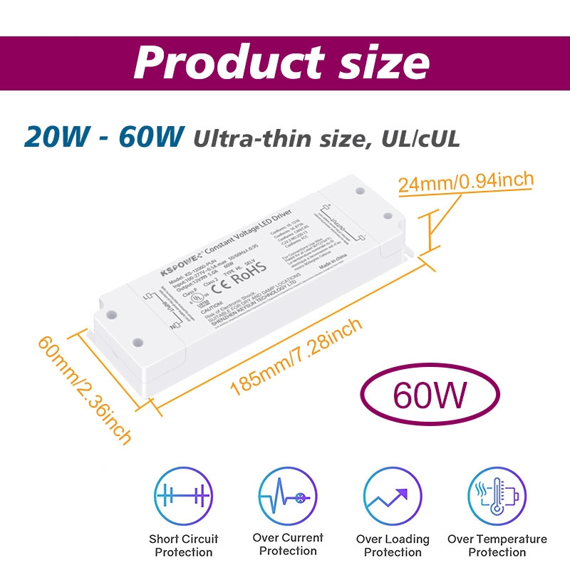 Power Supply Christmas Lights Electronic Plastic Lighting Transformer 36v 60w LED Driverpicture4