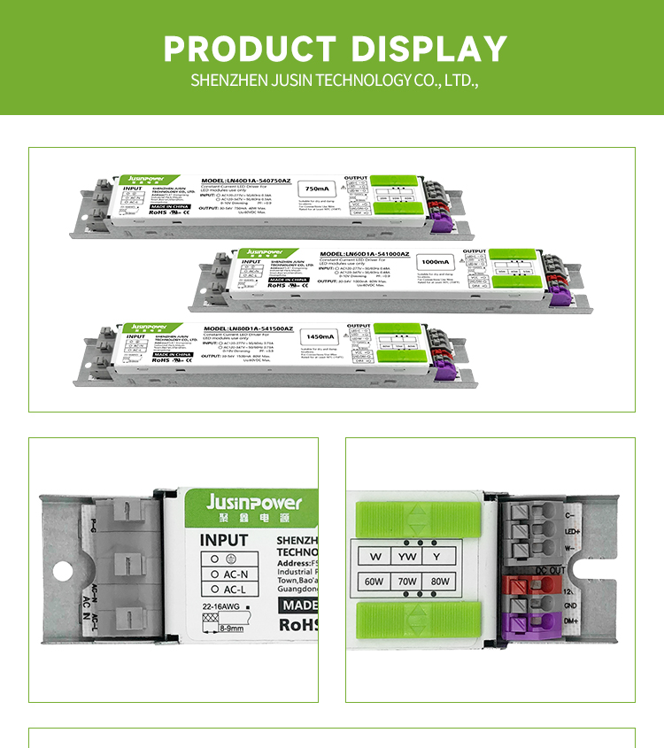 Ultra-thin Co<i></i>nstant Current 60w Driver with Adjustable Color Temperature 0-10V Bi-Level Dimming Led Driver