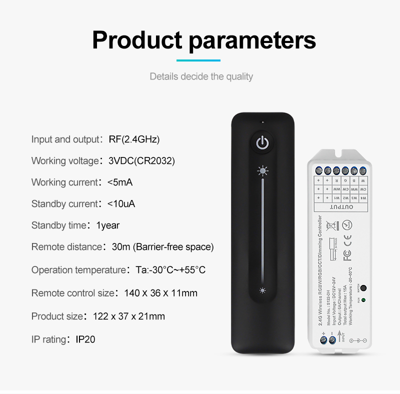 Ultra Thin Touch Slide RF 2.4G Wireless Single Color LED Dimmer Controller DM700picture4