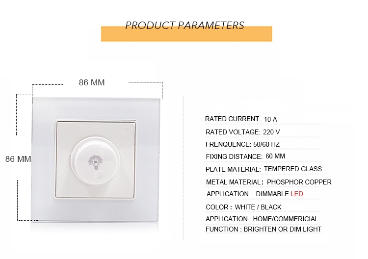 LED Light Dimmer Switch Brass Co<i></i>ntact 220V EU Standard Home Hotel Dimmable Light Switches
