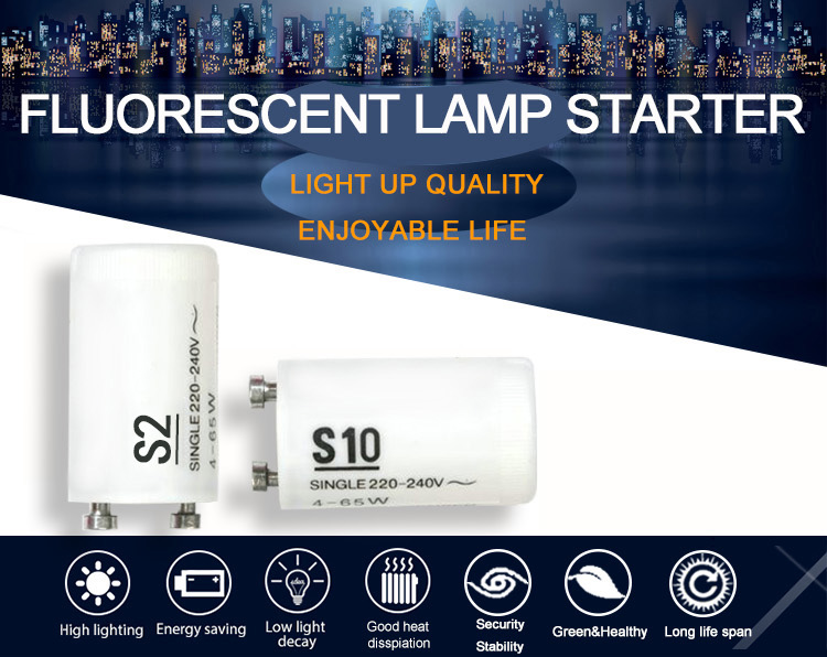 Lamp Tube  Glowing Starter for LED Fluorescent Light Fuse FS-U 4-65W 4-22W 220-240V 110-130V with CE ROHS , FLT-STARTER