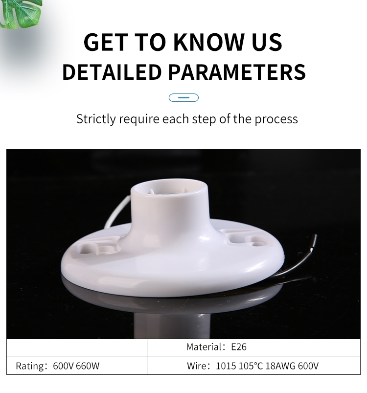 Hot Sale Screw Light Bulb ba<i></i>se Pc Material E26 Bulb Holder Light 600V 660W Plastic Lamp Holders Lamp ba<i></i>ses