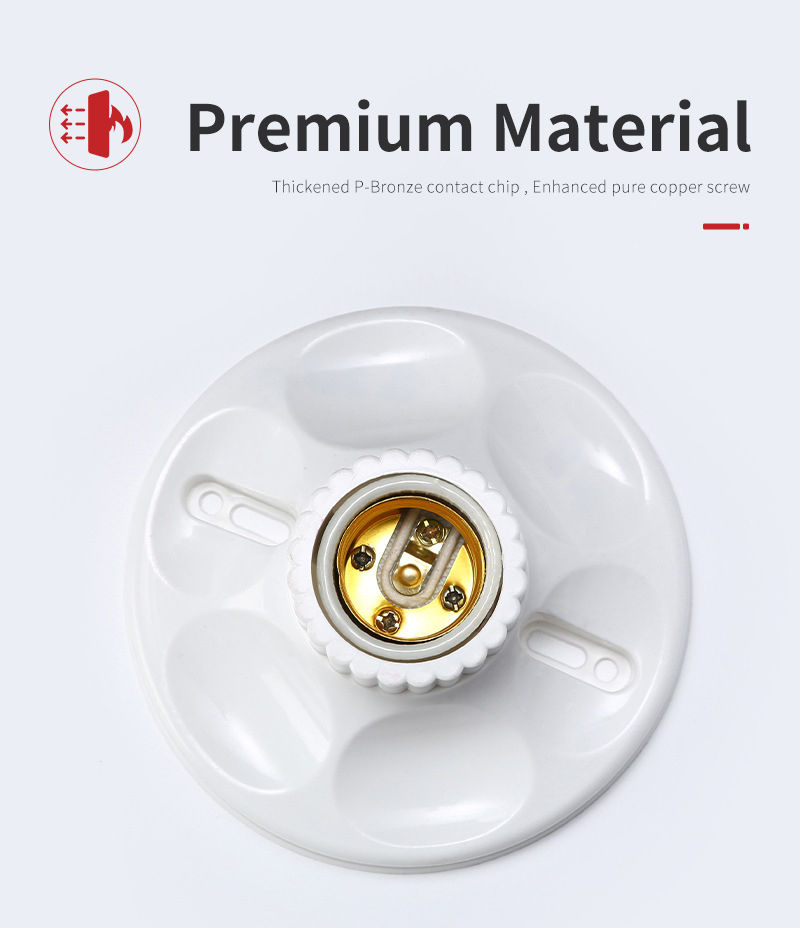 DLC-006 Ceiling Lamp Holder E27 Plastic Socket Lamp ba<i></i>se Bulb Holder