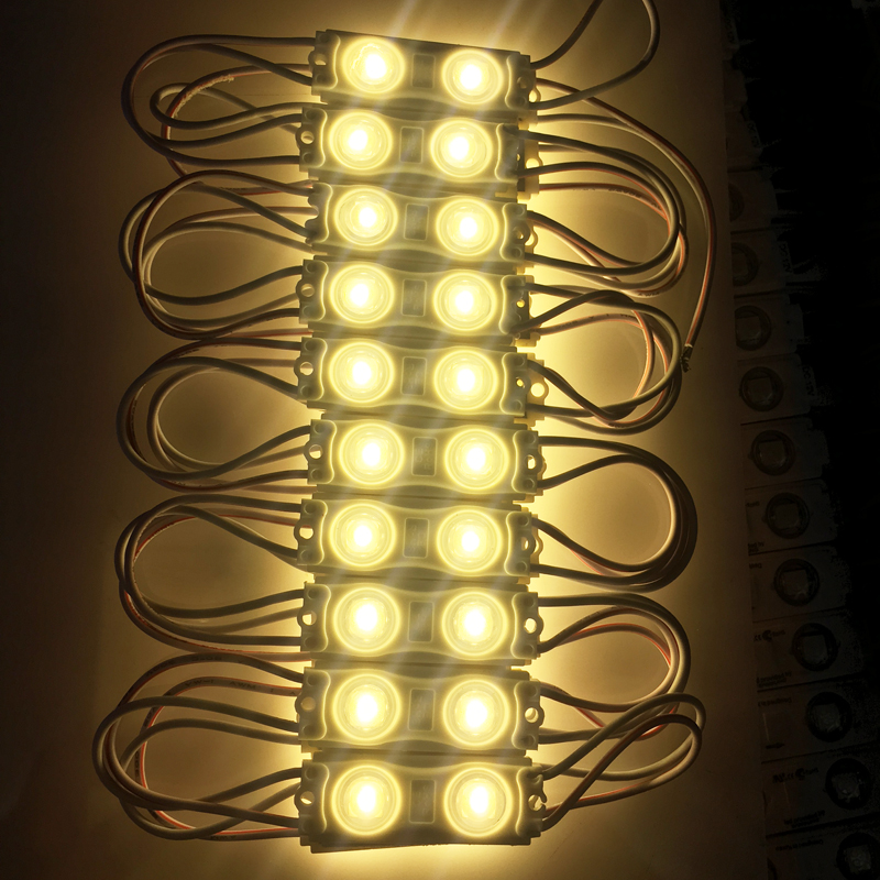 12V 2835 SMD LED Modules 2-LED Signboard Light Box Lens Signal Light Injection Module with 1.2W LED Power