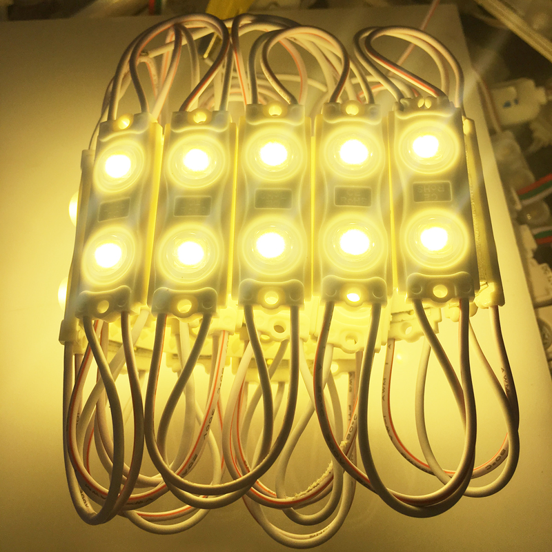 12V 2835 SMD LED Modules 2-LED Signboard Light Box Lens Signal Light Injection Module with 1.2W LED Power