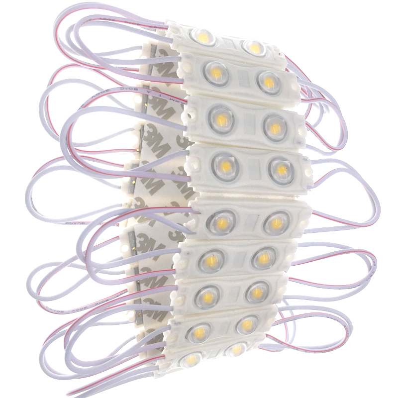 12V 2835 SMD LED Modules 2-LED Signboard Light Box Lens Signal Light Injection Module with 1.2W LED Power