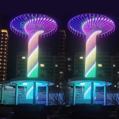 Large Outdoor Tower of the Sky Garden Color Variable 3D LED Motif Light MOT300picture8