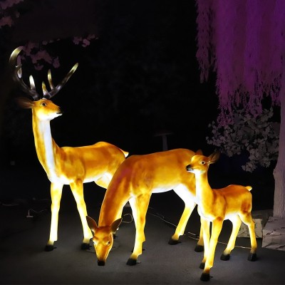 3D Fiberglass Fawn Deer Sculpture Animal LED Motif  Lights MOT1100picture7