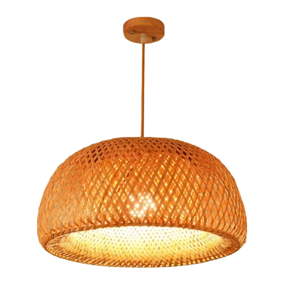 Chinese Traditional Handmade Wooden Half Round Shape Bamboo Lamp RTS160picture5