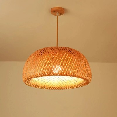 Chinese Traditional Handmade Wooden Half Round Shape Bamboo Lamp RTS160picture7