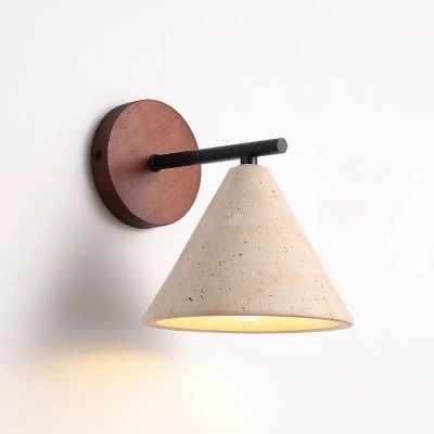 Medieval Cream Wabi-Sabi Style Yellow Cave Stone Wall Lamp RTS380picture5