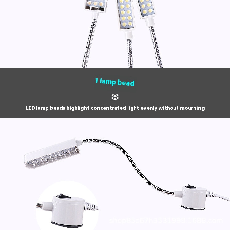 30 Beads LED Sewing Machine Lamp Strong Magnetic Work 20 Beads Flat Car Lighting 830 Sewing Machine Eye Protection for Apparel
