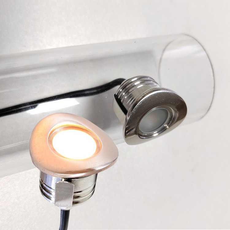 IP65 1W  Puck Round Stainless Steel Led Handrail Light  for Path Bridge Railing Stair Railing Led Deck Light