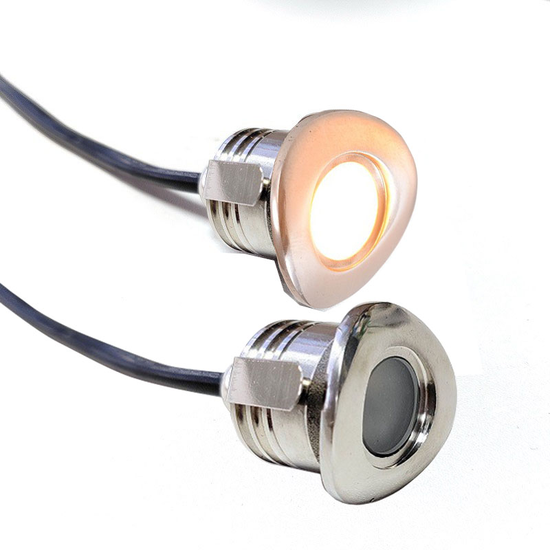 IP65 1W  Puck Round Stainless Steel Led Handrail Light  for Path Bridge Railing Stair Railing Led Deck Light